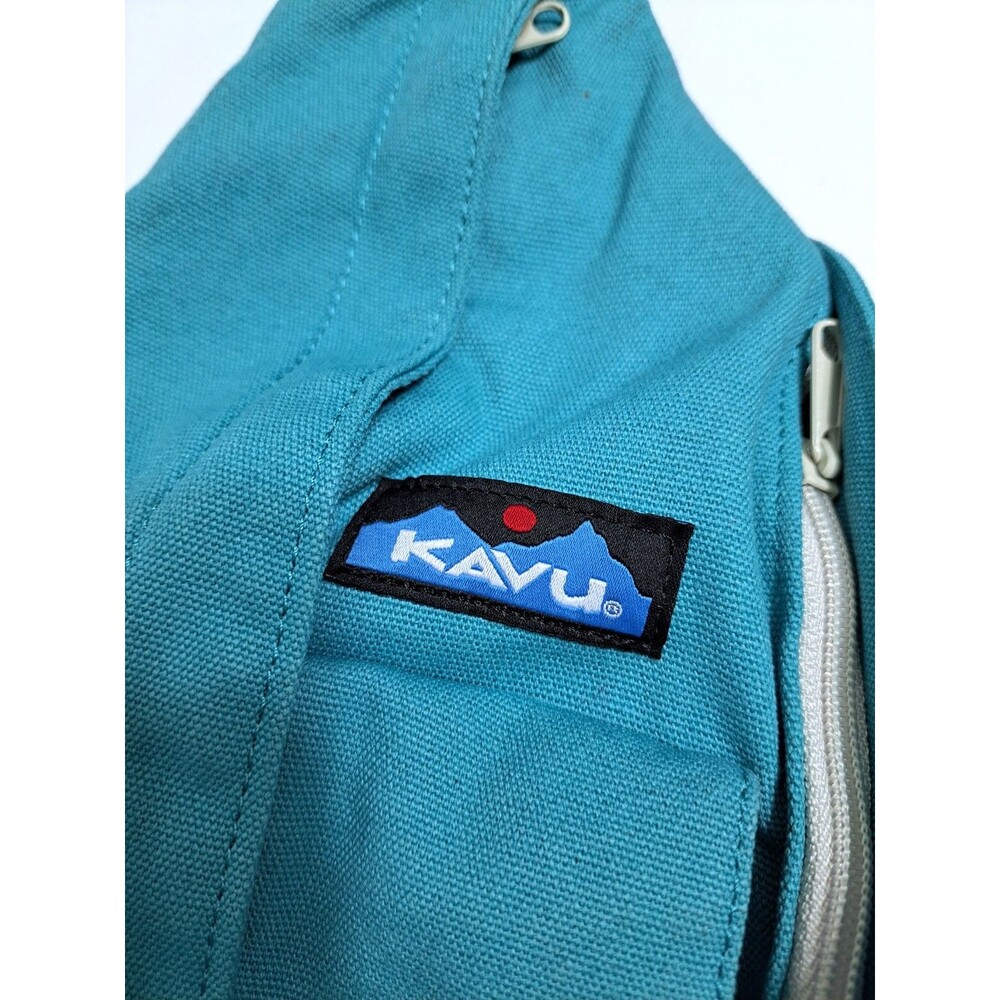 KAVU Rope Sling Bag Canvas Crossbody Backpack Blue Green Aqua Teal Messenger - Picture 2 of 6